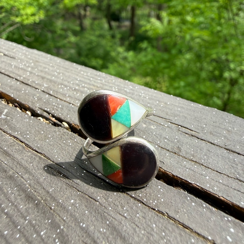 Sterling Silver Inlay Zuni ring
